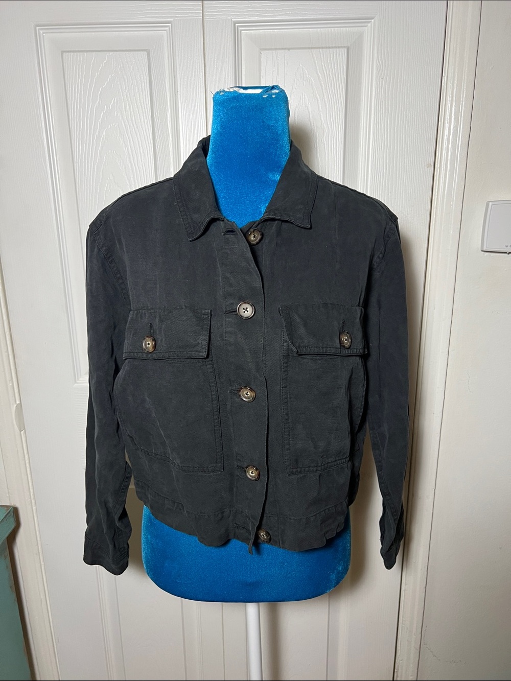 NWOT Marine Layer Linen Cropped Shacket Women’s XS